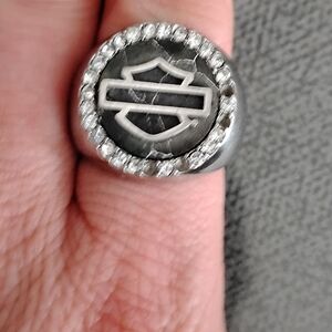 Silver Ring with Black Emblem